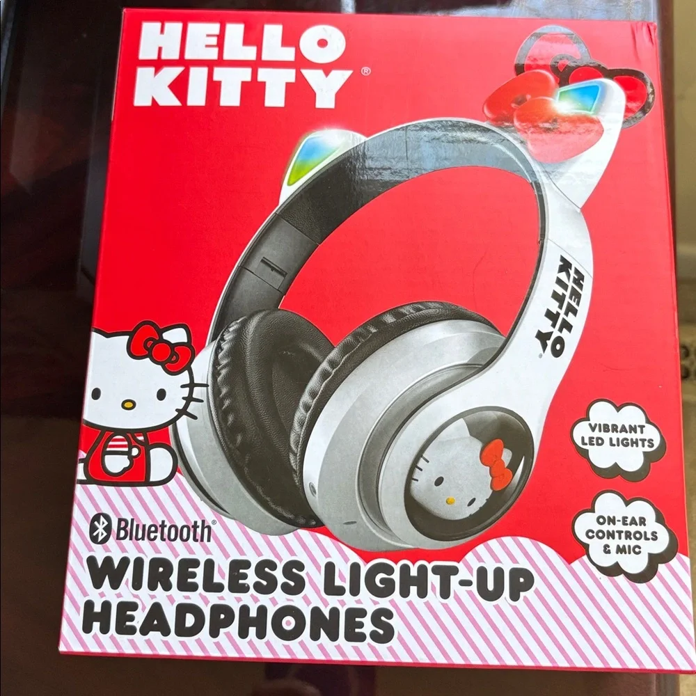 Hello Kitty Bluetooth Headphones and Earbuds Set - Red, White, and Black